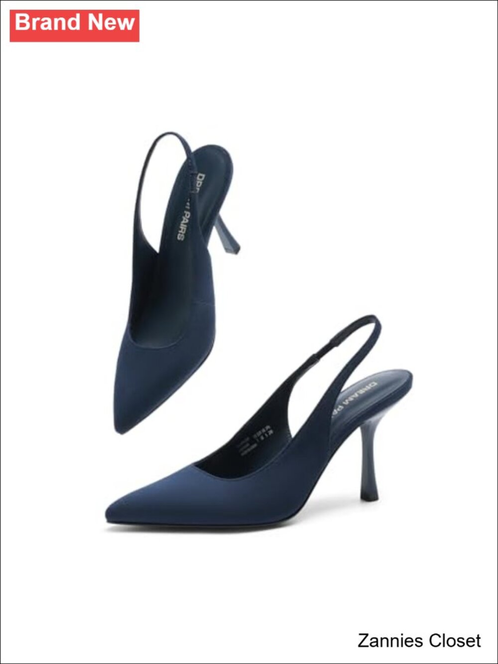 ✨ Pointed Toe Slingback Stiletto Heels Faux Suede Pumps Formal Dress Shoes